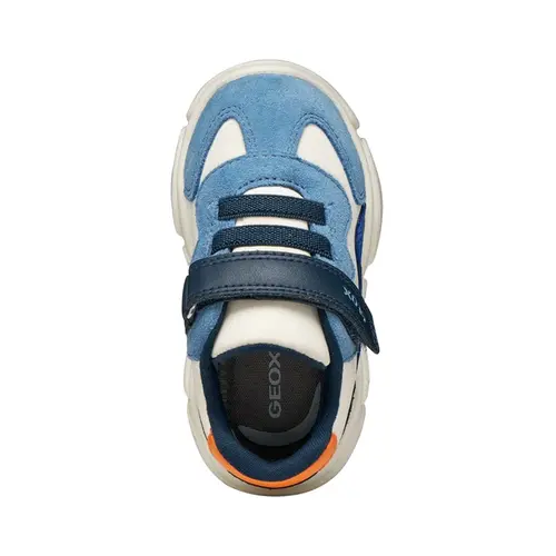 Pantofi Geox Baieti, piele naturala,  brant antibacterian, Geox Respira, Ciufciuf, alb, albastru_B455RB-0FU22-C0652-20_Pebebe