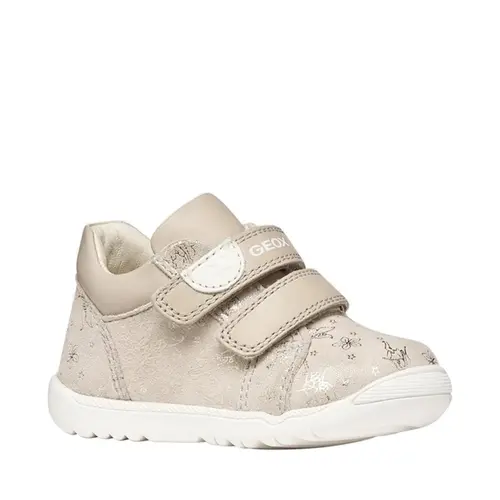 Pantofi Geox fete, piele naturala, talpa felexibila, Macchia, bej_B164PA-00778-C5000-19_Pebebe