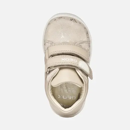 Pantofi Geox fete, piele naturala, talpa felexibila, Macchia, bej_B164PA-00778-C5000-19_Pebebe