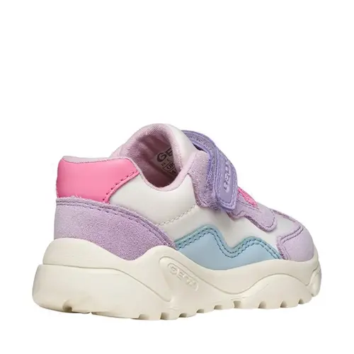Pantofi Geox fete, piele naturala,  brant antibacterian, Geox Respira, Ciufciuf, alb, lila_B455QB-0FU22-C1022-20_Pebebe