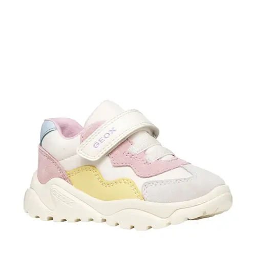 Pantofi Geox fete, piele naturala,  brant antibacterian, Geox Respira, Ciufciuf, alb, roz_B455QB-0FU22-C1138-21_Pebebe