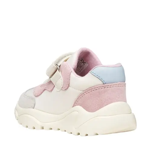 Pantofi Geox fete, piele naturala,  brant antibacterian, Geox Respira, Ciufciuf, alb, roz_B455QB-0FU22-C1138-21_Pebebe