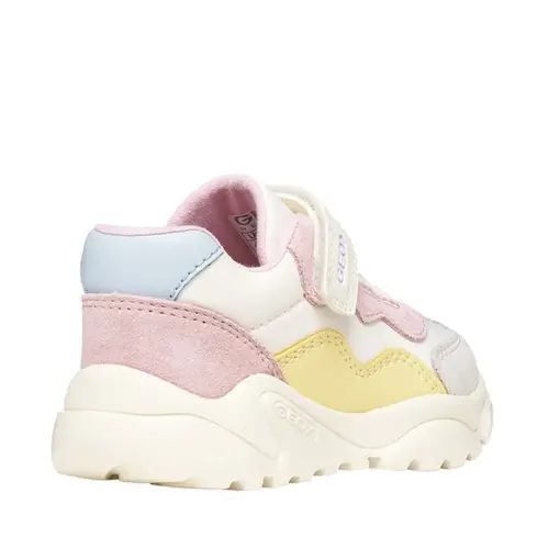 Pantofi Geox fete, piele naturala,  brant antibacterian, Geox Respira, Ciufciuf, alb, roz_B455QB-0FU22-C1138-21_Pebebe