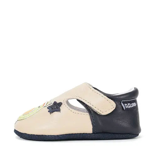 Pantofi interior D.D Step, piele naturala, crem cu avocado_K1596-61771-20/21_Pebebe