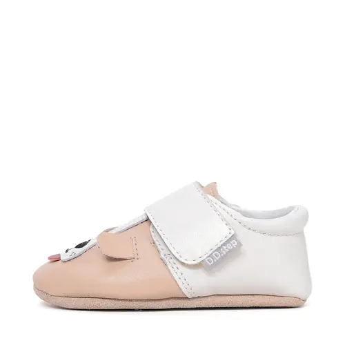 Pantofi interior D.D Step, piele naturala, crem cu cațel_K1596-61565-18/19_Pebebe