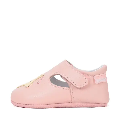 Pantofi interior D.D Step, piele naturala, roz cu steluță_K1596-61962-18/19_Pebebe