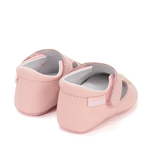 Pantofi interior D.D Step, piele naturala, roz cu steluță_K1596-61962-18/19_Pebebe