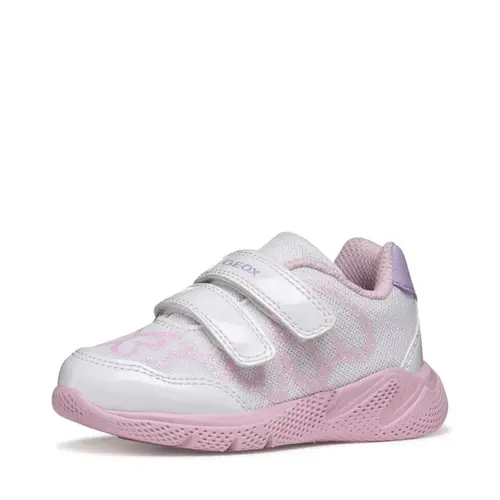 Pantofi sport Geox fete, material textil, talpa flexibila, Sprintye, alb design cu floare_B654TA-0GNHH-C1060-21_Pebebe