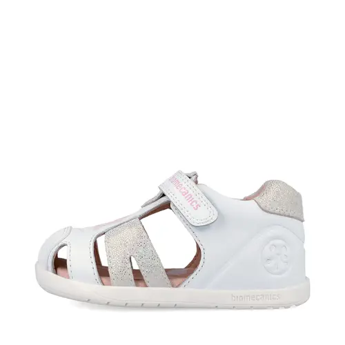 Sandale Barefoot Biomecanics Wider, Piele Naturala, Alb cu Imprimeu catel_262160-B050-21_Pebebe