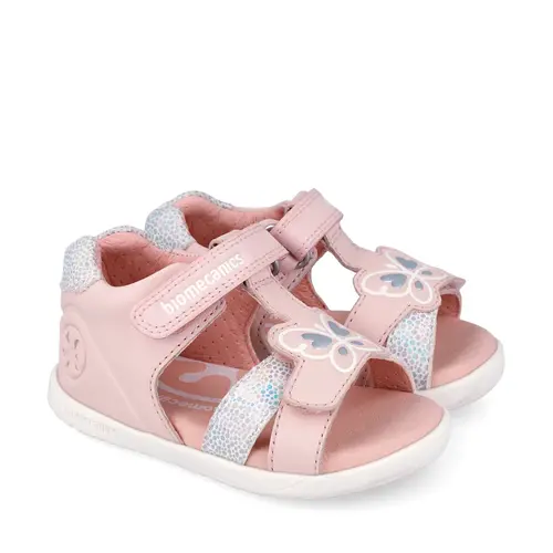 Sandale Barefoot Biomecanics Wider, Varf Deschis, Piele Naturala, Roz cu Fluture_262162-A779-20_Pebebe