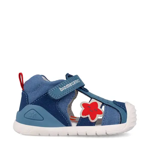 Sandale Biomecanics baieti, talpa flexibila, protectie degete, Biogateo Casual, albastru cu steluta_262127-A631-20_Pebebe