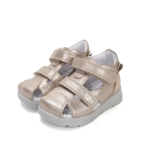 Sandale cu supinatie, Ponte20, piele naturala, auriu, design cu ursulet_DA05-6-1256B-22_Pebebe