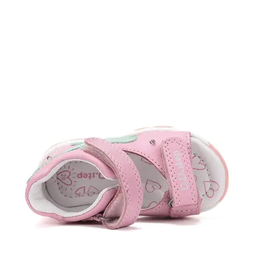 Sandale D.D. Step fete, piele naturală, LED, roz, design cu chitara,_G064-61965A-21_Pebebe