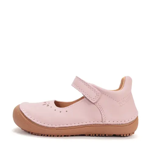 Pantofi barefoot fete, balerini, piele naturala, design cu flori, roz D.D.Step_H063-61295AM-26_Pebebe