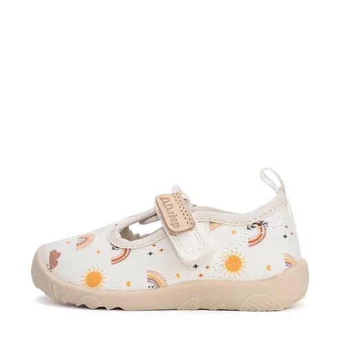 Pantofi de interior pentru copii, decupati, material textil, talpa flexibila, alb, D.D Step_C086-61991A-20_Pebebe