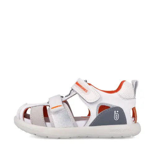 Sandale Biomecanics baieti, piele naturala, talpa flexibila, protectie degete, Bioevolution, alb_262231-B050-25_Pebebe