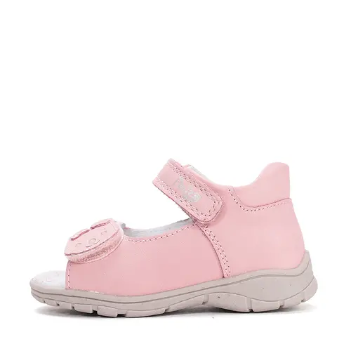 Sandale cu supinatie, piele naturala, vârf deschis, roz cu ursulet , Ponte20_DA05-6-1845B-23_Pebebe