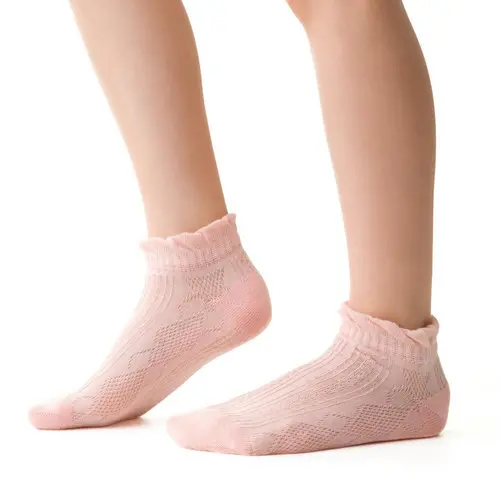 Șosete roz până la gleznă pentru fete, cu model, STEVEN_ZH017004W_Pebebe