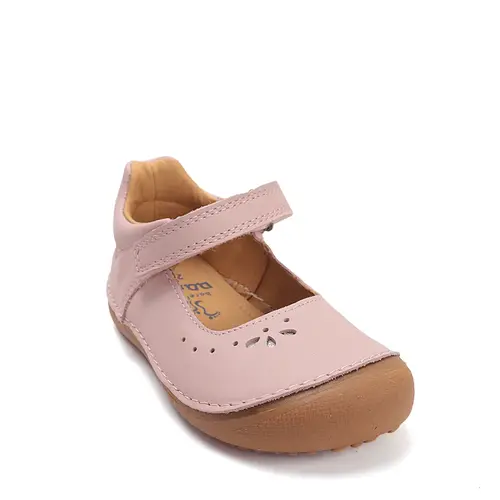 Pantofi barefoot fete, balerini, piele naturala, design cu flori, roz D.D.Step_H063-61295AM-26_Pebebe
