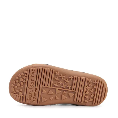 Pantofi barefoot fete, balerini, piele naturala, design cu flori, roz D.D.Step_H063-61295AM-26_Pebebe