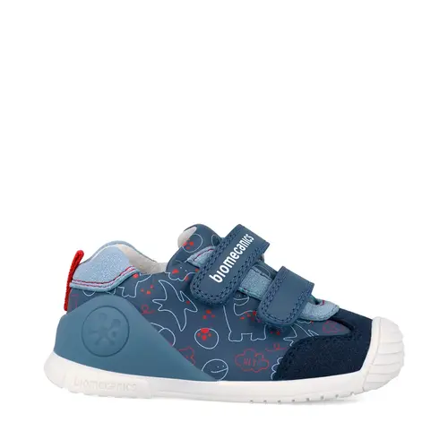 Pantofi Biomecanics pentru Băieței Biogateo Casual – bleumarin cu Imprimeu Dinozauri_262120-A556-19_Pebebe