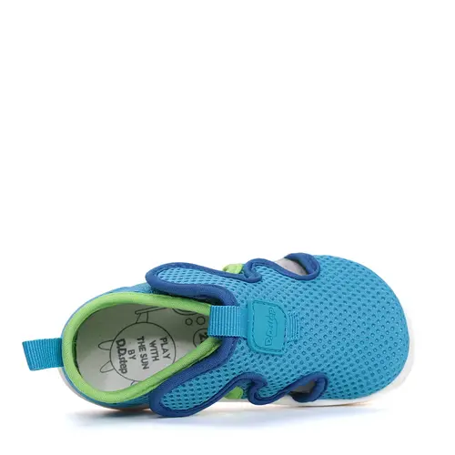 Pantofi barefoot baieti, material textil, uscare rapida, talpa flexibila, albastru, D.D Step_G093-61211-23_Pebebe