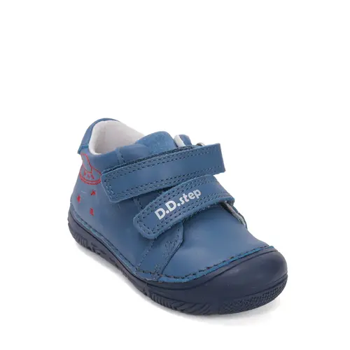 Pantofi D.D Step Baieti, piele naturala, captuseala din piele, talpa flexibila, bleumarin, design cu OZN_S082-61612A-21_Pebebe