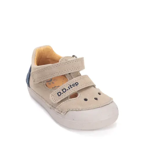 Pantofi D.D.Step, primii pasi, din piele naturala, decupati, primii pași, bej_H066-61530-21_Pebebe