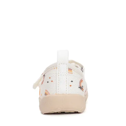 Pantofi de interior pentru copii, decupati, material textil, talpa flexibila, alb, D.D Step_C086-61991A-20_Pebebe