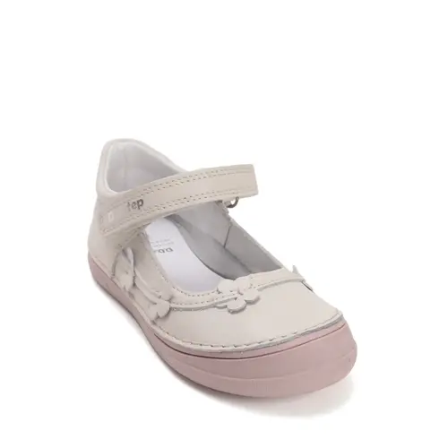 Pantofi fete, balerini, piele naturala, design cu flori, crem, D.D.Step_H078-61966AM-27_Pebebe