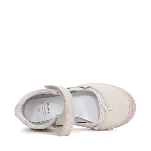 Pantofi fete, balerini, piele naturala, design cu flori, crem, D.D.Step_H078-61966AM-27_Pebebe
