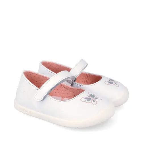 Pantofi fete Biomecanics, piele naturala, Wider, alb cu fluturas_262155-C050-21_Pebebe