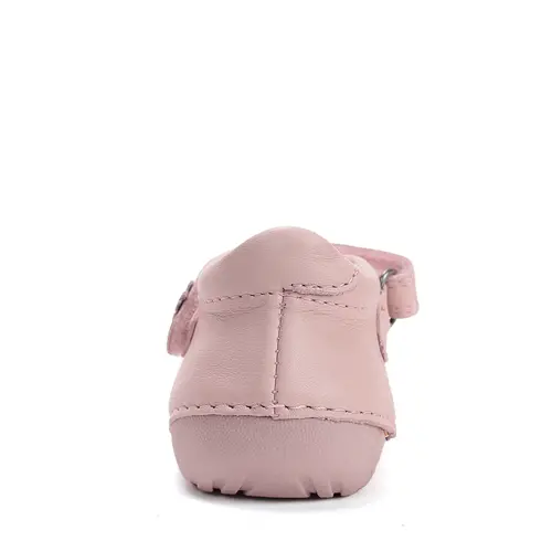 Pantofi fete, piele naturala, decupati, primii pași, roz cu flori, D.D. Step_H015-61614A-20_Pebebe