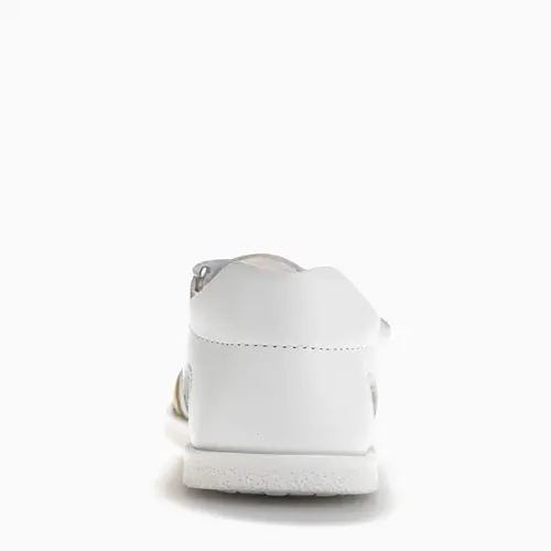 Sandale Barefoot fete Pablosky, albe, din piele, cu închidere cu scai_054900-21_Pebebe