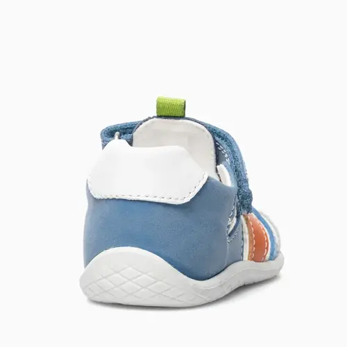 Sandale Barefoot baieti, Pablosky, albastru bareta portocalie, Nobuck-Tech, inchidere cu scai_069844-24_Pebebe