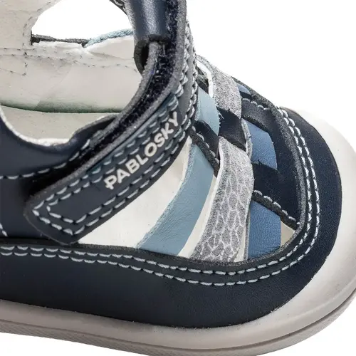 Sandale Barefoot baieti, Pablosky, bleumarin, Leader Tech si piele naturala, inchidere cu scai_049026-18_Pebebe
