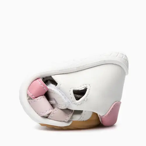 Sandale Barefoot fete Pablosky, albe cu bareta roz, Leader Tech, inchidere cu scai_069805-21_Pebebe
