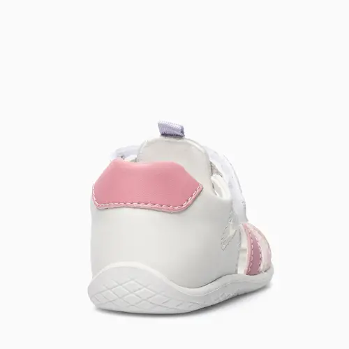 Sandale Barefoot fete Pablosky, albe cu bareta roz, Leader Tech, inchidere cu scai_069805-21_Pebebe
