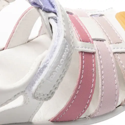 Sandale Barefoot fete Pablosky, albe cu bareta roz, Leader Tech, inchidere cu scai_069805-21_Pebebe