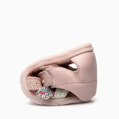 Sandale Barefoot fete Pablosky, piele naturala, roz, închidere cu scai_067170-19_Pebebe