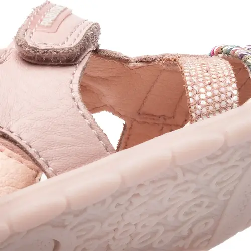 Sandale Barefoot fete Pablosky, piele naturala, roz, închidere cu scai_067170-19_Pebebe