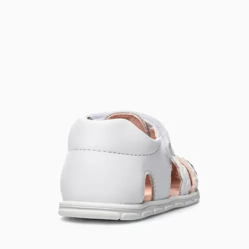 Sandale Barefoot fete Pablosky, piele naturala, alb, închidere cu scai_067200-20_Pebebe