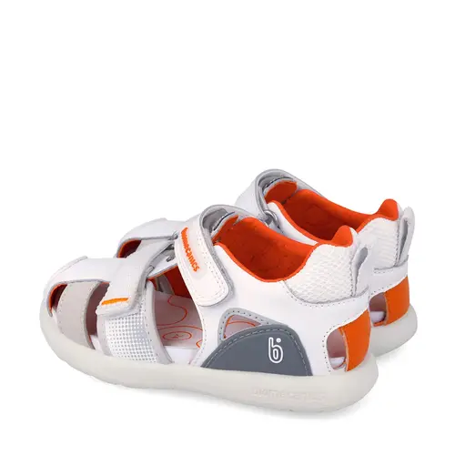 Sandale Biomecanics baieti, piele naturala, talpa flexibila, protectie degete, Bioevolution, alb_262231-B050-25_Pebebe