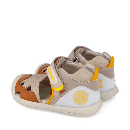 Sandale Biomecanics baieti, talpa flexibila, protectie degete, Biogateo Casual, cappuccino_262128-B725-19_Pebebe