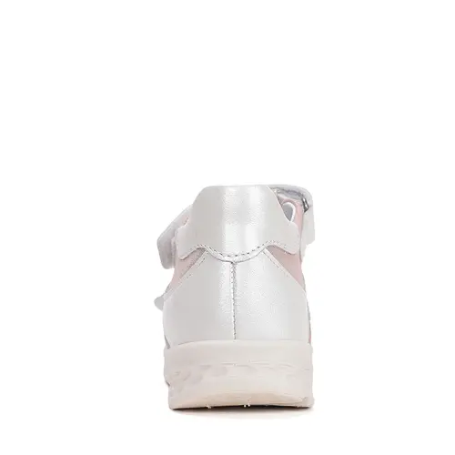 Sandale fete, cu supinatie, piele naturala, ajustare cu doua barete, alb, Ponte20_DA05-6-1808C-22_Pebebe