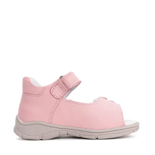 Sandale cu supinatie, piele naturala, vârf deschis, roz cu ursulet , Ponte20_DA05-6-1845B-23_Pebebe