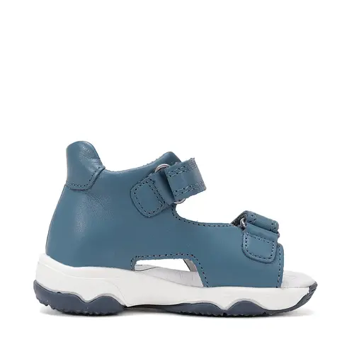 Sandale D.D. Step baieti, piele naturală, LED, albastru, design spatial_G064-61462-20_Pebebe