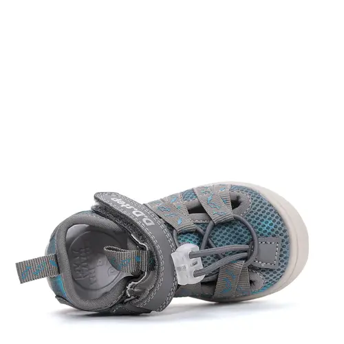 Sandale D.D Step băieți cu uscare rapidă, material textil, gri cu imprimeu_G065-61161B-21_Pebebe