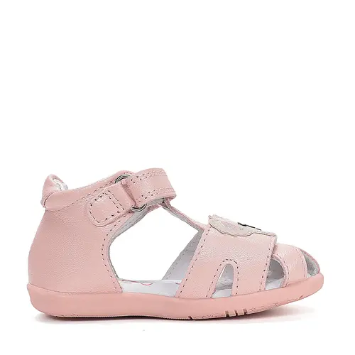 Sandale D.D. Step Fete, piele naturala, talpa flexibila, roz deschis, ursulet_G075-61516D-21_Pebebe