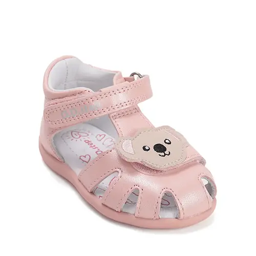 Sandale D.D. Step Fete, piele naturala, talpa flexibila, roz deschis, ursulet_G075-61516D-21_Pebebe